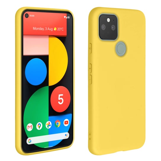 Półsztywne silikonowe etui Google Pixel 5 z miękkim w dotyku matowym wykończeniem – żółte Avizar