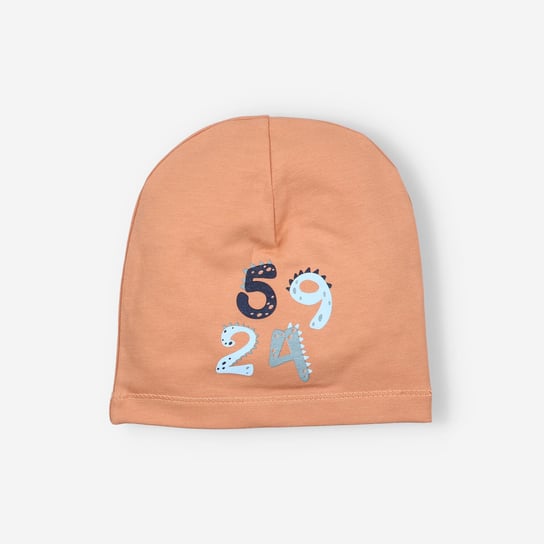 Pomarańczowa czapka niemowlęca COLOUR NUMBERS z bawełny organicznej dla chłopca-42 NINI