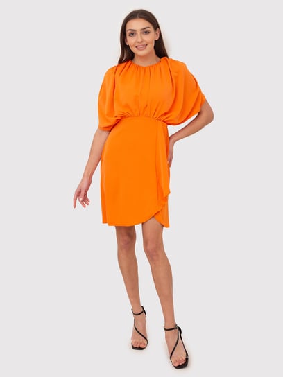 Pomarańczowa sukienka mini o luźnym kroju DA1654 BLOOD ORANGE Ax Paris