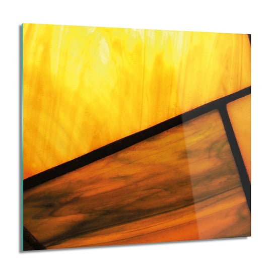 Pomarańczowy witraż do salonu obraz na szkle, 60x60 cm ArtPrintCave