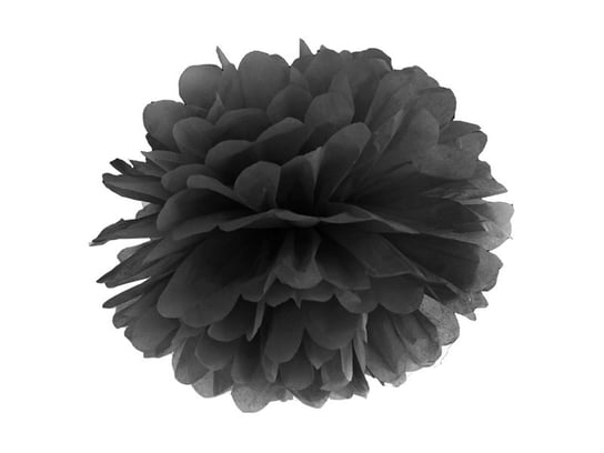 Pompon bibułowy, Classic, czarny, 25 cm PartyDeco