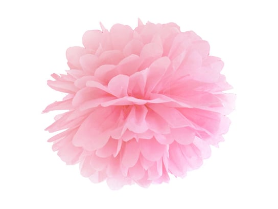 Pompon bibułowy, różowy, 25 cm PartyDeco