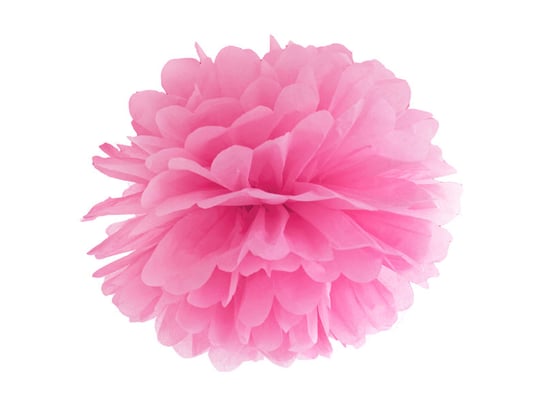 Pompon bibułowy, różowy, 25 cm PartyDeco
