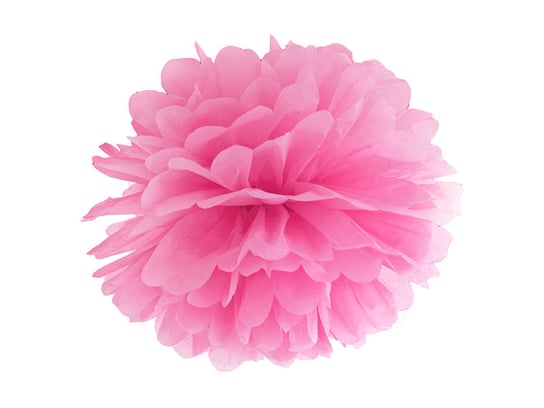 Pompon bibułowy, różowy, 35 cm PartyDeco