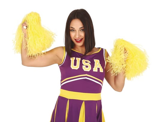 Pompony cheerleaderki żółte - 2 szt. Guirca