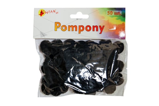 Pompony kolorowe czarne 50 szt Shan SP10 Shan