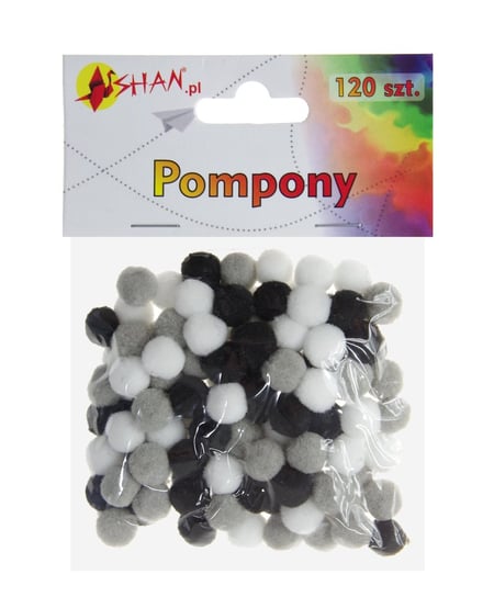 Pompony kolorowe mix 120 szt 1 cm Shan SP05 Shan