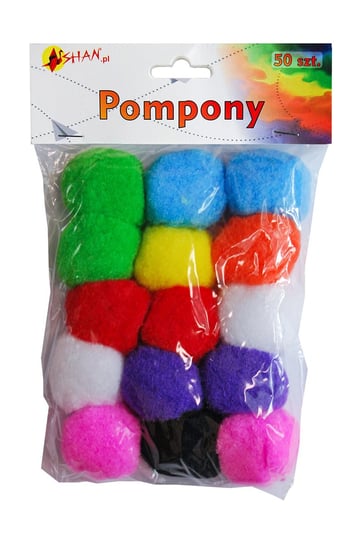Pompony kolorowe mix  5 cm 15 szt Shan SP25 Shan