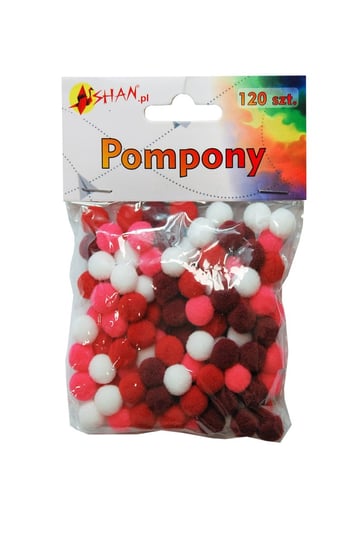Pompony kolorowe mix czerwony 120 szt Shan SP04 Shan