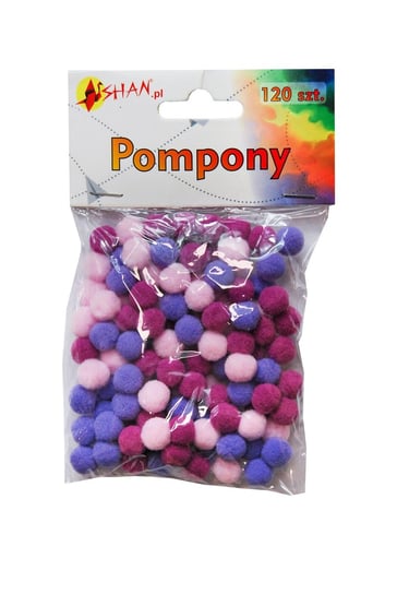 Pompony kolorowe mix fioletowy 120 szt Shan SP03 Shan