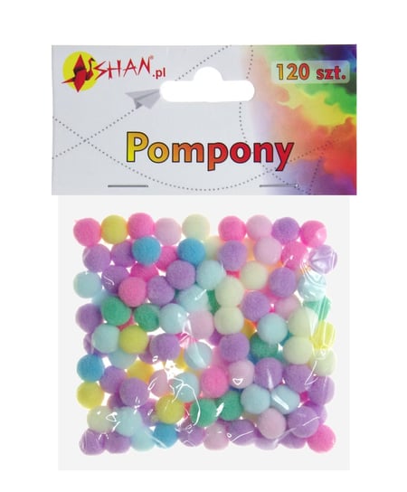 Pompony kolorowe mix pastelowy 120 szt 1 cm Shan SP07 Shan