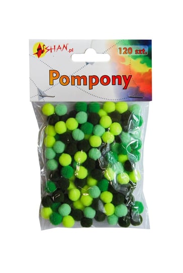 Pompony kolorowe mix zielony 120 szt Shan SP02 Shan