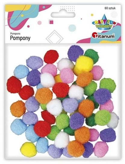 Pompony Poliestrowe op. 60szt. 1,6 Mix, Craft Fun Titanum