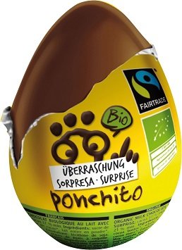 Ponchito, jajko niespodzianka czekoladowe fair trade bezglutenowe bio, 20 g PONCHITO