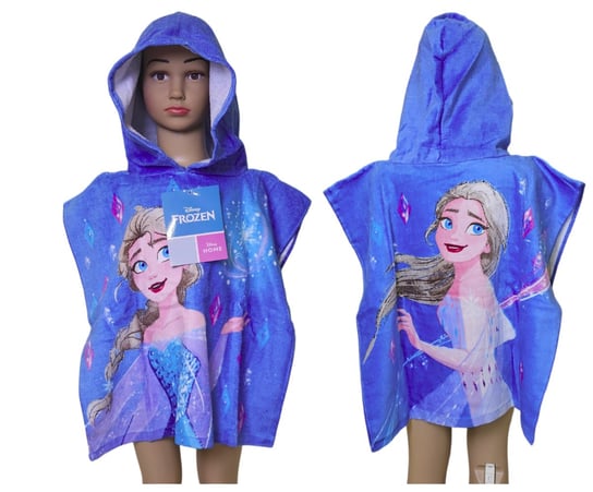 Ponczo Ręcznik Dziecięcy Frozen Kraina Lodu  Okrycie Kąpielowy 100% Bawełna Disney