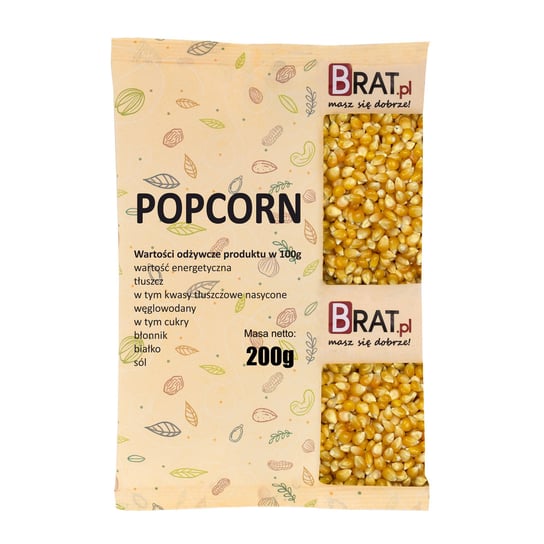Popcorn Kukurydza Do Prażenia Ziarno Bez Soli 200G Brat