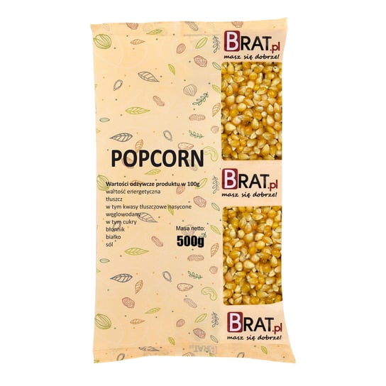 Popcorn Kukurydza Do Prażenia Ziarno Bez Soli 500G Brat