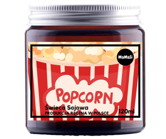 Popcorn Świeczka Sojowa W Szkle Zapachowa Na Prezent Mamasi Candle
