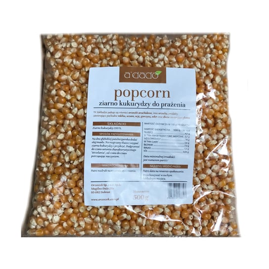 Popcorn ziarno kukurydzy A'DADO do prażenia 500 g Orzeszek