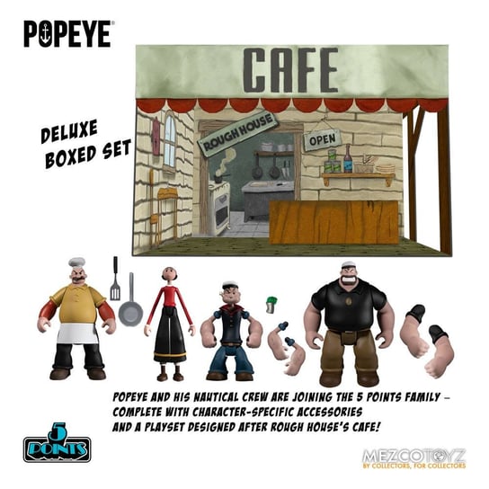 Popeye 5 Points Figurki 9 Cm Deluxe Box Set Mezco Toyz