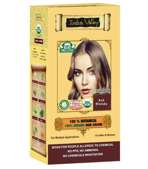 Popielaty Blond - Ziołowa farba z henną w 100% naturalna 120 g Indus Valley Indus Valley