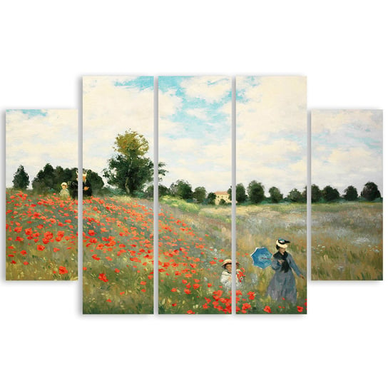 Poppies, Near Argenteuil 150x100 (5 Panele) Legendarte