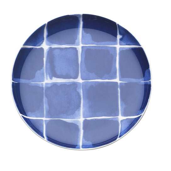 Porcelanowe naczynie na przystawki w kratę 15,5 cm Nuova R2S Indigo niebieskie Nuova R2S