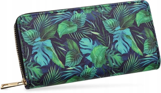 Portfel damski portmonetka kopertówka palma liście duży kolorowy wzór Cavaldi
