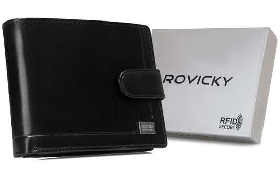 Portfel Męski Rfid Protect Ze Skóry Naturalnej Rovicky, Czarny Rovicky