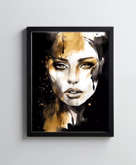 Portret kobiety - Czerń i Złoto - 30x40 cm - Bez ramy Harmony Posters