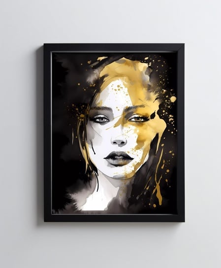 Portret kobiety - Czerń i Złoto - 50x70 cm - Bez ramy Harmony Posters
