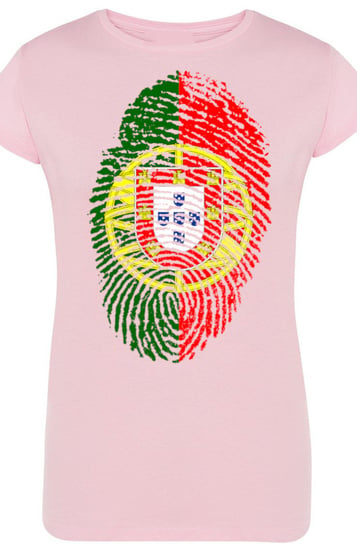 Portugalia Flaga Odcisk Damski T-Shirt Modny R.M Inna marka