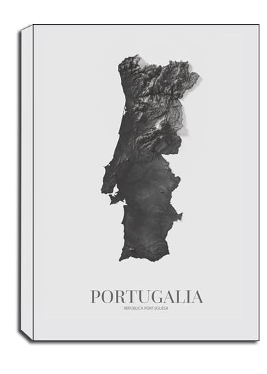 Portugalia, Mapa Grafitowa - Obraz Na Płótnie 20X30 Cm Galeria Plakatu