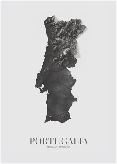 Portugalia, mapa grafitowa - plakat 59,4x84,1 cm Galeria Plakatu