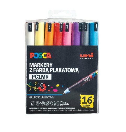 Posca, Markery z farbą plakatową, 16 sztuk POSCA