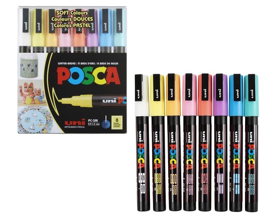 Posca, markety soft colours, pastelowe kolory, 8 sztuk POSCA