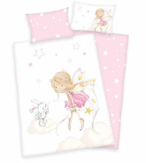 Pościel 100X135 Wróżka Little Fairy Biała Różowa Dziecięca Do Łóżeczka H23 Herding