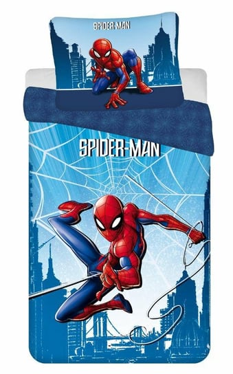 Pościel 140X200 Spider-Man Człowiek Pająk Niebieska Poszewka 50X70 Jf 02 Jerry Fabrics