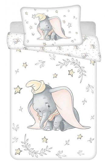 Pościel bawełniana 100x135 Słonik Dumbo słoń szary słodki do łóżeczka 1018 Jerry Fabrics