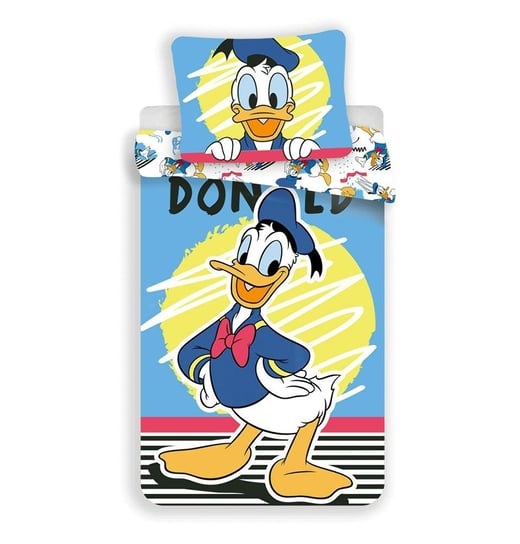 Pościel bawełniana 140x200 Kaczor Donald Duck 9701 niebieska poszewka 70x90 Jerry Fabrics