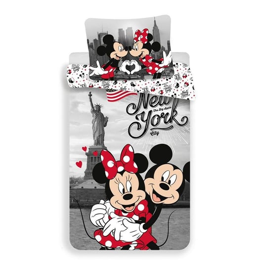 Pościel bawełniana 140x200 Myszka Mini i Miki 2833 Nowy Jork Minnie Mickey Mouse poszewka 70x90 Jerry Fabrics