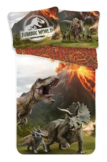 Pościel bawełniana 140x200 Park Jurajski dinozaury wulkan 5994 Jurassic Park Jerry Fabrics