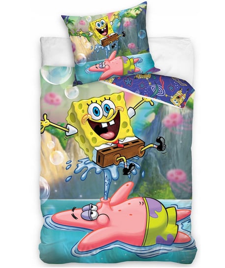 Pościel bawełniana 140x200cm SPONGEBOB i PATRYK Carbotex