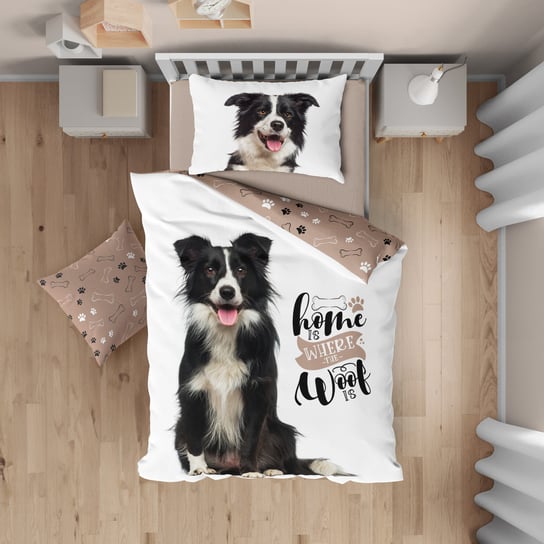 Pościel bawełniana 160x200 młodzieżowa 100% BAWEŁNA Piesek Border Collie Faro