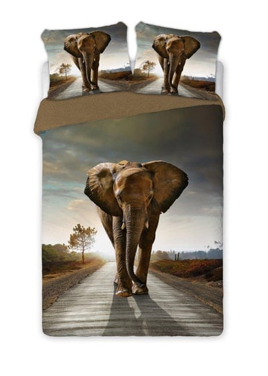 Pościel bawełniana Faro, słoń, 160x200 cm, 3 elementy Faro