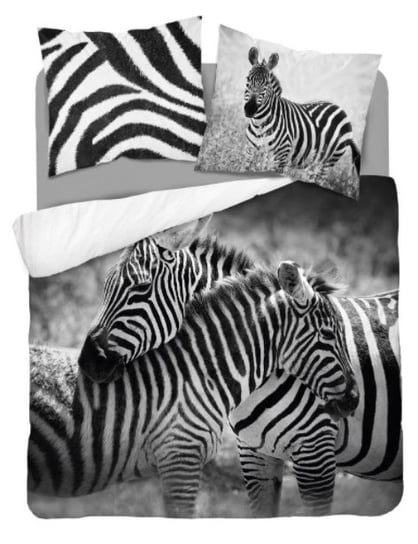 Pościel bawełniana, Zebra, 160x200 cm, 3  elementy Detexpol