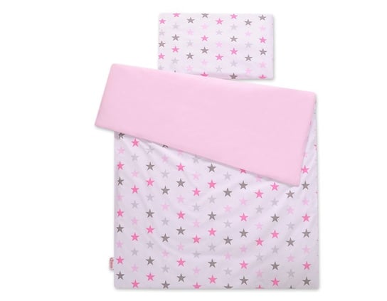 Pościel dla niemowląt 2-częściowa bawełniana -gwiazdy szaro-różowe/różowy Inna marka