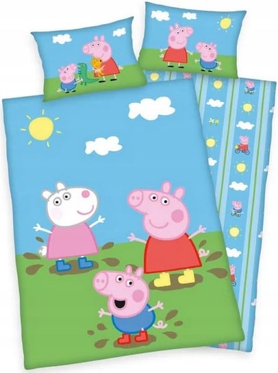 Pościel dziecięca 135x100 ŚWINKA PEPPA Pig Pepe poszewka bawełna 100x135 Inna marka
