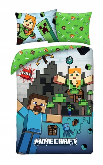 Halantex Asciugamano In Spugna 100% Cotone Minecraft - 70x140 Cm, Licenza Ufficiale, Oeko-Tex