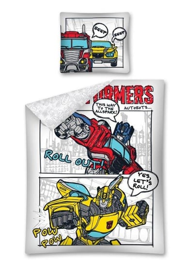 Pościel licencyjna MÓWISZ I MASZ Transformers, szaro-czerwona, 160x200 cm, 2 części Mówisz i Masz